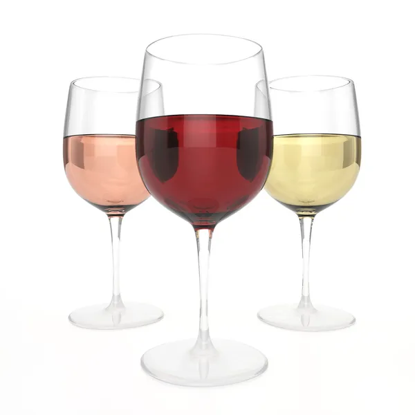 3 vasos de vino Imágenes de stock libres de derechos
