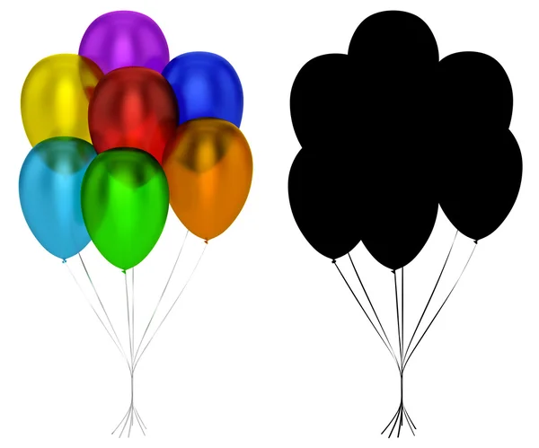 Przezroczyste balony na białym tle — Zdjęcie stockowe