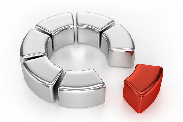 Ring Chart (With Red Piece) — Stock Photo, Image