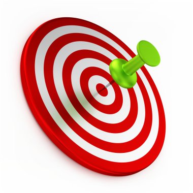 Thumbtack On Red Target clipart