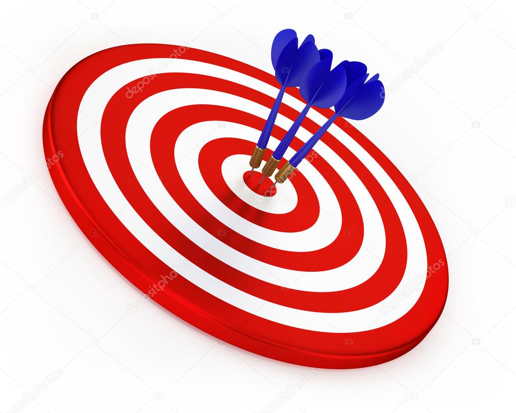 Blue Darts On Red Target