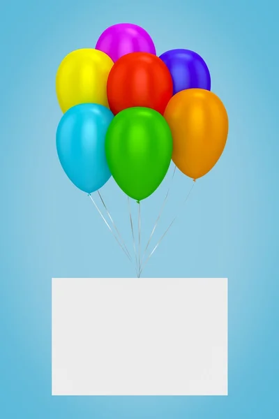 Μπαλόνια και κενή καρτέλα — Φωτογραφία Αρχείου