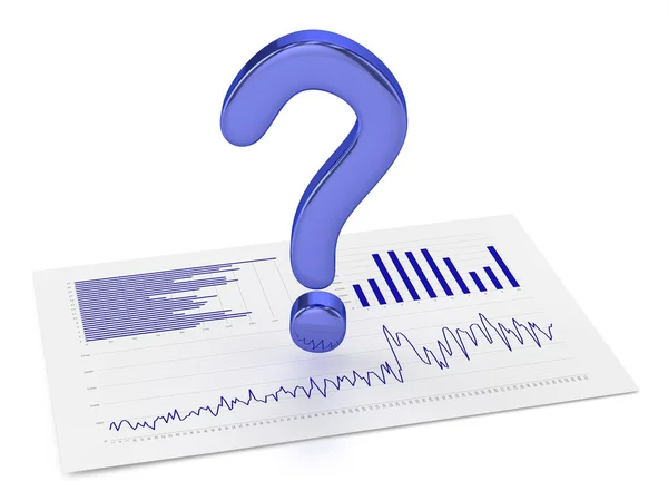 Blue Question Point and Charts — Stock Photo, Image