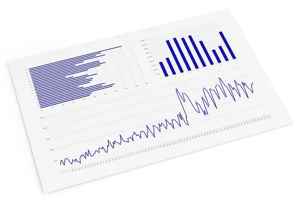 Isolated Sheet with Charts — Stock Photo, Image