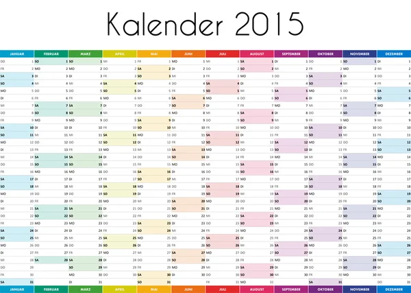 Kalender 2015 - Німецька версія Стокове Зображення