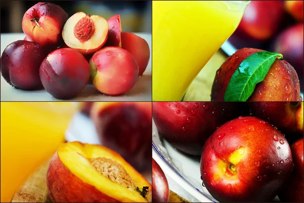 Nectarines collage afbeelding. — Stockfoto