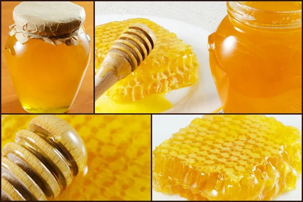 Honey collage images. — Stock Photo, Image