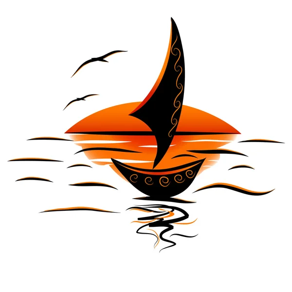 Martılar birkaç gün batımında yat