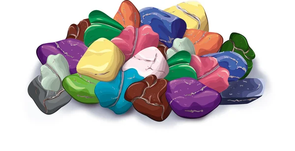 Pebbles. Vector Pebbles, semiprecious stones — Stock Vector