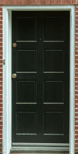 Entry door black — Stock Photo, Image