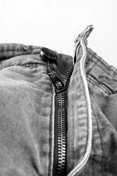 Uzávěr na zip tkaniny zblízka — Stock fotografie