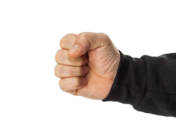 Erkek el üzerinde beyaz izole