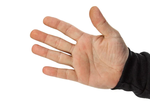 Αρσενικό χέρι που απομονώνονται σε λευκό 图库照片