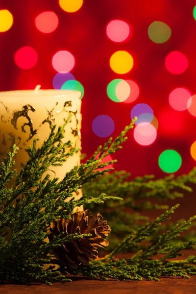 Christmas Decoration with Bokeh lights — Stock Photo, Image