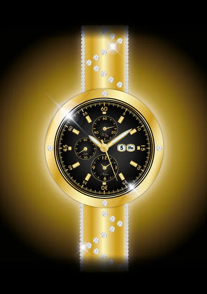 Reloj de oro — Vector de stock