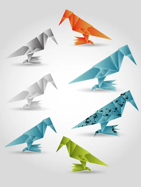 Aves de papel — Vector de stock