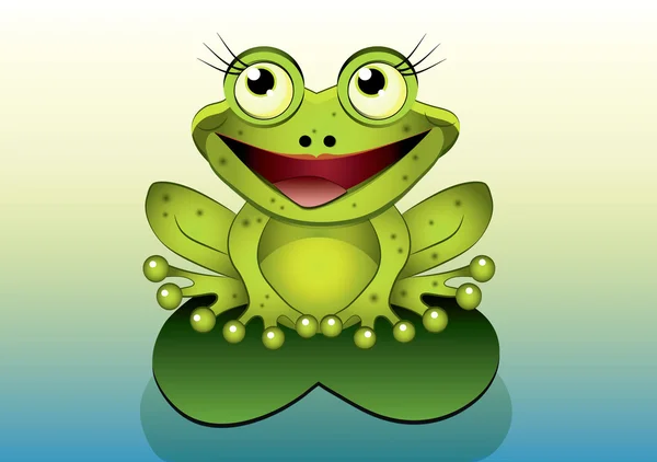 Cartoon frog — ストックベクタ