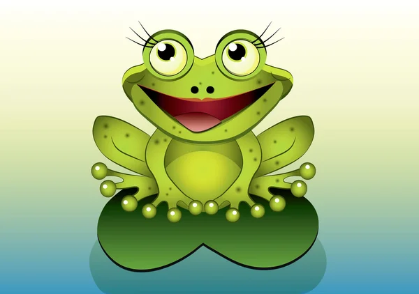 卡通快乐青蛙 — 图库照片