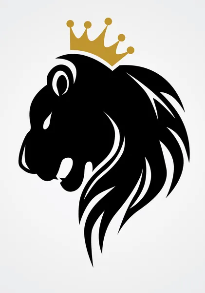 Λιοντάρι βασιλιάς με κορώνα — Φωτογραφία Αρχείου
