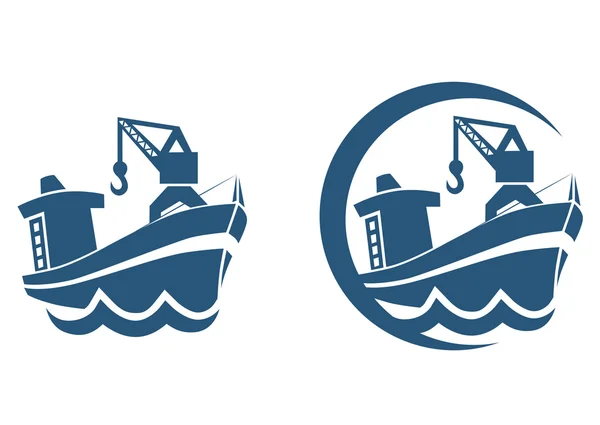 Barco icono azul —  Fotos de Stock