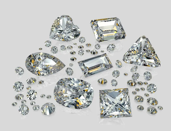 Алмази, діаманти середні — стокове фото