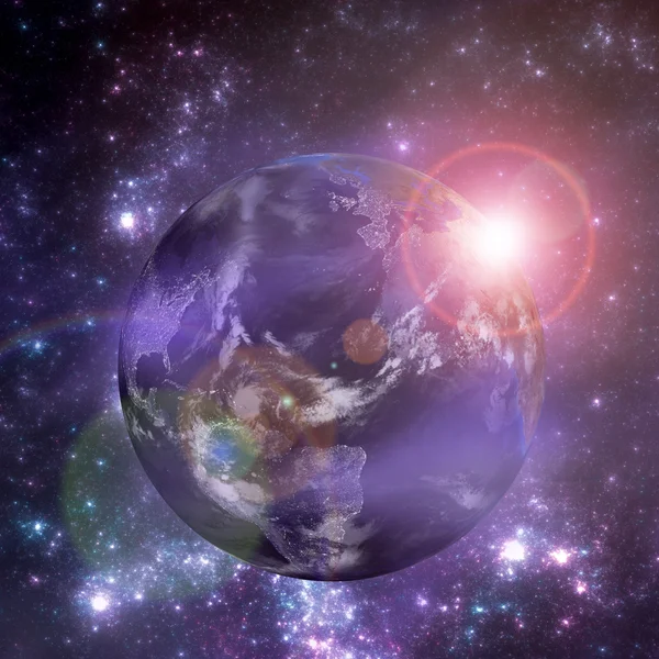 Země ve vesmíru. prvky tohoto snímku zařízené NASA. — Stock fotografie