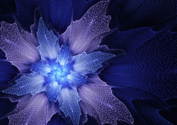 Blå futuristiska blomma — Stockfoto