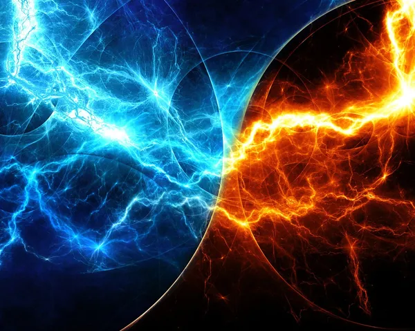 Fire and ice fractal lightning — Stock Photo, Image