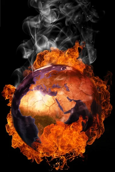 Burning earth — Stock Photo, Image