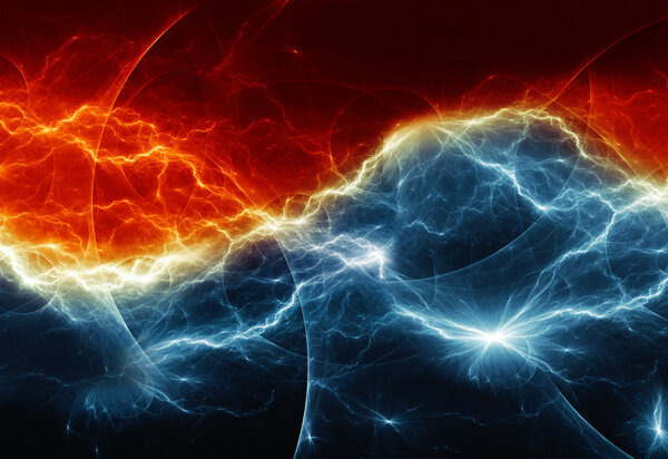 Fire and ice fractal lightning Royalty Free Stock Images