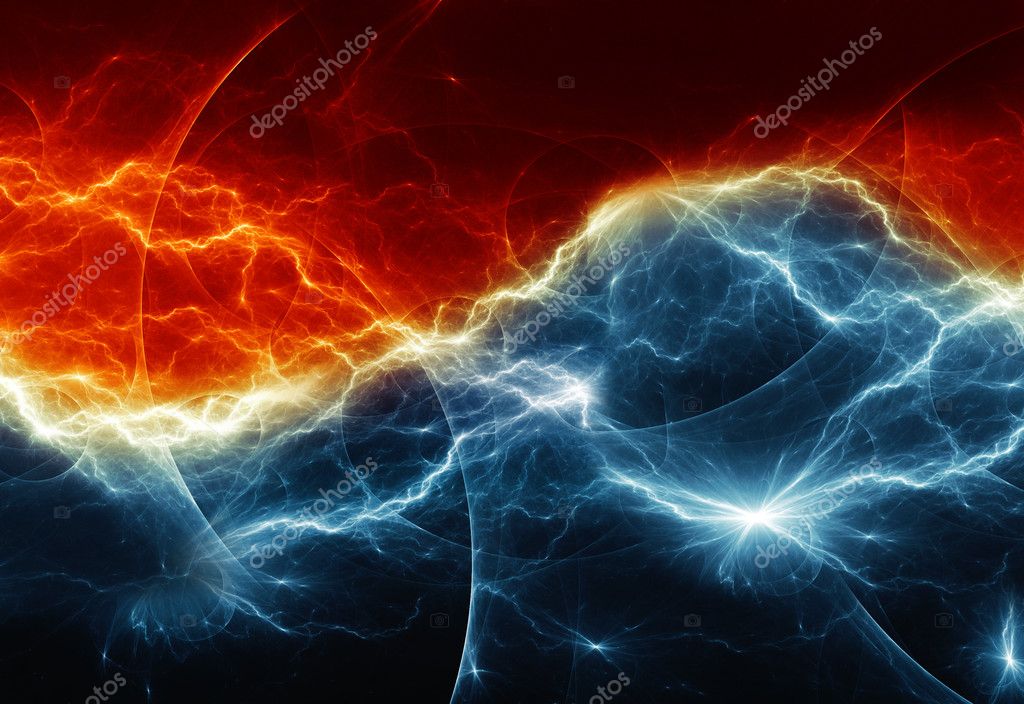 Fire And Ice Fractal Lightning Stock Photo By C Cappa