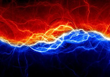 Fire and ice fractal lightning clipart