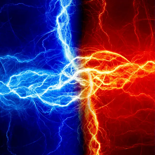 Fire and ice fractal lightning — Stock Photo, Image