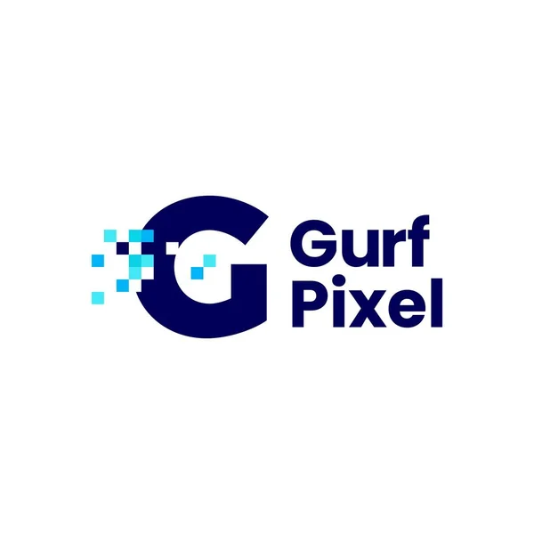 Pixel Marca Digital Bit Logo Vector Icono Ilustración — Vector de stock