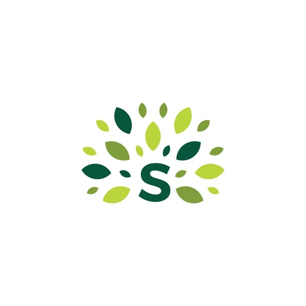 Letra Árbol Hoja Naturaleza Marca Verde Logo Vector Icono Ilustración — Vector de stock