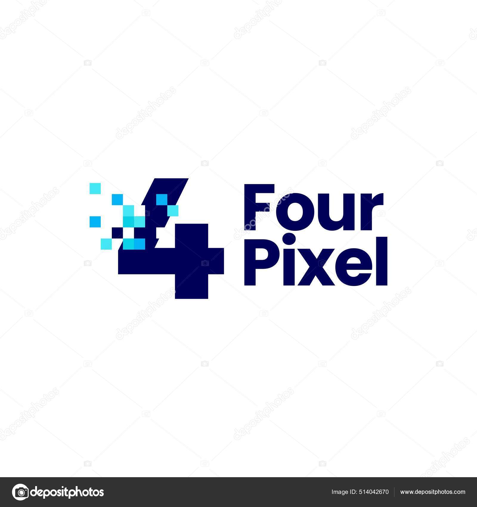 Cuatro Píxeles Marca Digital Bits Logotipo Icono Vectores Ilustración