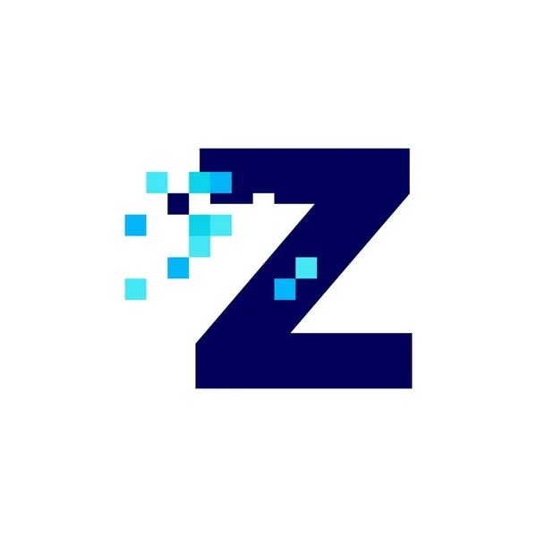 Letra Pixel Marca Digital Bit Logotipo Ícone Vetor Ilustração — Vetor de Stock