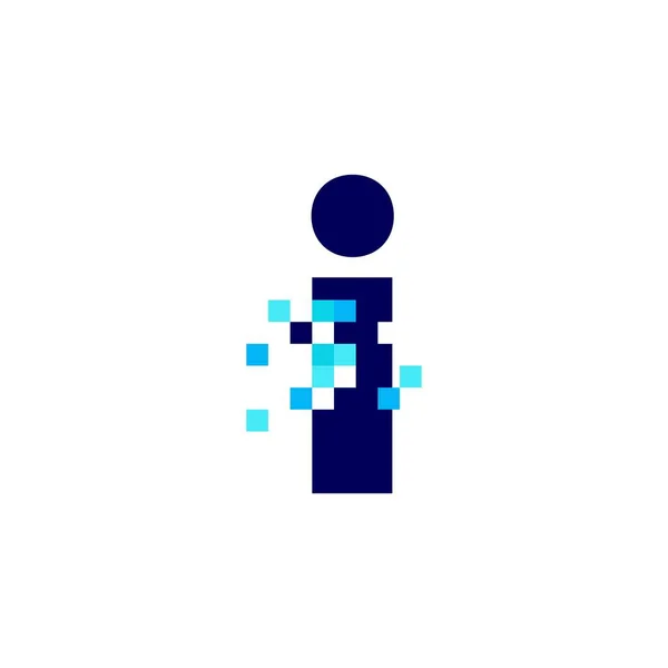 Huruf Huruf Huruf Kecil Tanda Piksel Digital Bit Logo Gambar - Stok Vektor