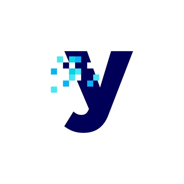 Písmeno Malé Pixely Značka Digitální Bitové Logo Vektorové Ikony Ilustrace — Stockový vektor