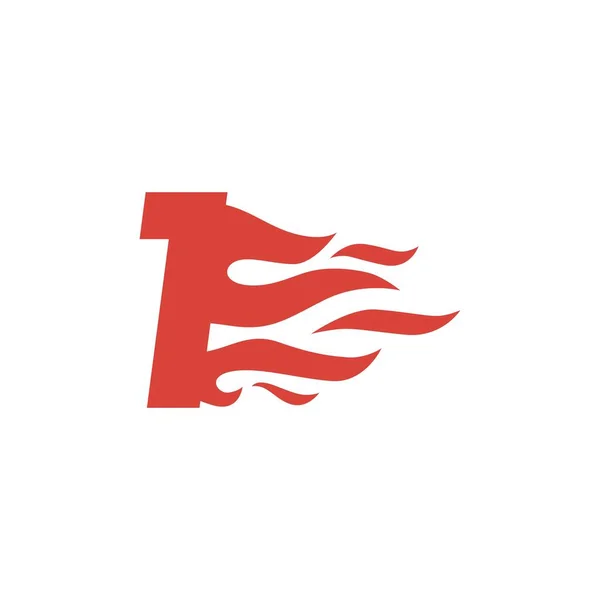 Eine Zahl Feuer Flamme Heiß Logo Vektor Symbol Abbildung — Stockvektor