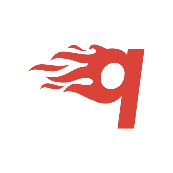Brief Kleinbuchstaben Feuer Flamme Heiß Logo Vektor Symbol Abbildung — Stockvektor