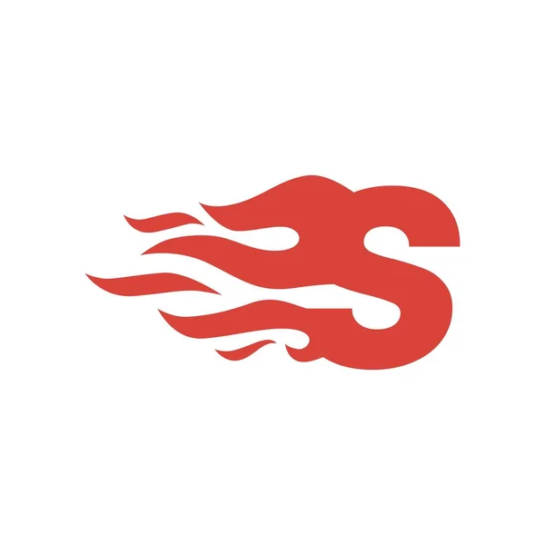 Brief Kleinbuchstaben Feuer Flamme Heiß Logo Vektor Symbol Illustration — Stockvektor