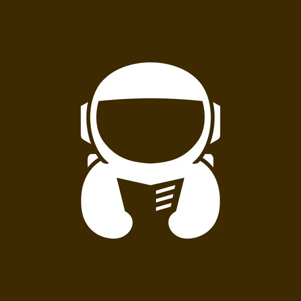 Astronaut Kniha Číst Noviny Negativní Prostor Logo Vektorové Ikony Ilustrace — Stockový vektor