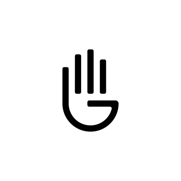 Letter Hand Finger Logo Vector Icon Illustration —  Vetores de Stock