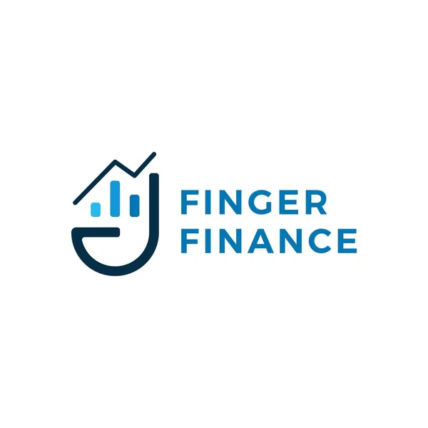 Hand Finger Finance Bar Grafiek Logo Vector Pictogram Illustratie — Stockvector