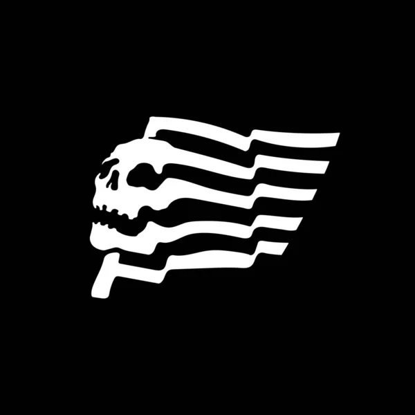 Skull Flag Death Nation Logo Vector Icon Illustration — Vetor de Stock