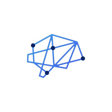 Geometrik Beyin Poligonal Teknik Bağlantı Logo vektör gösterimi