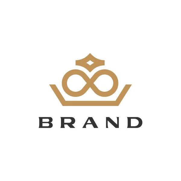 Infinito Coroa Rei Rainha Logotipo Vetor Ícone Ilustração —  Vetores de Stock