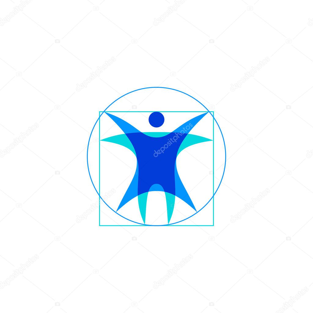 Human Body Anatomy Circle Logo Vector Icon Illustration