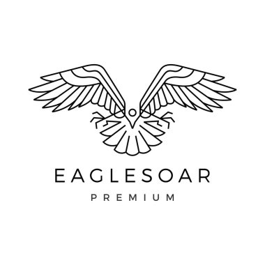 Uçan kartal kanatları logo vektör simgesi resimlemesi